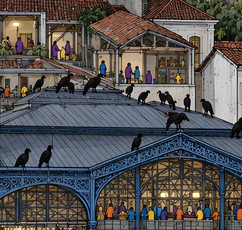 Detalhe da pintura de Cidade Velha