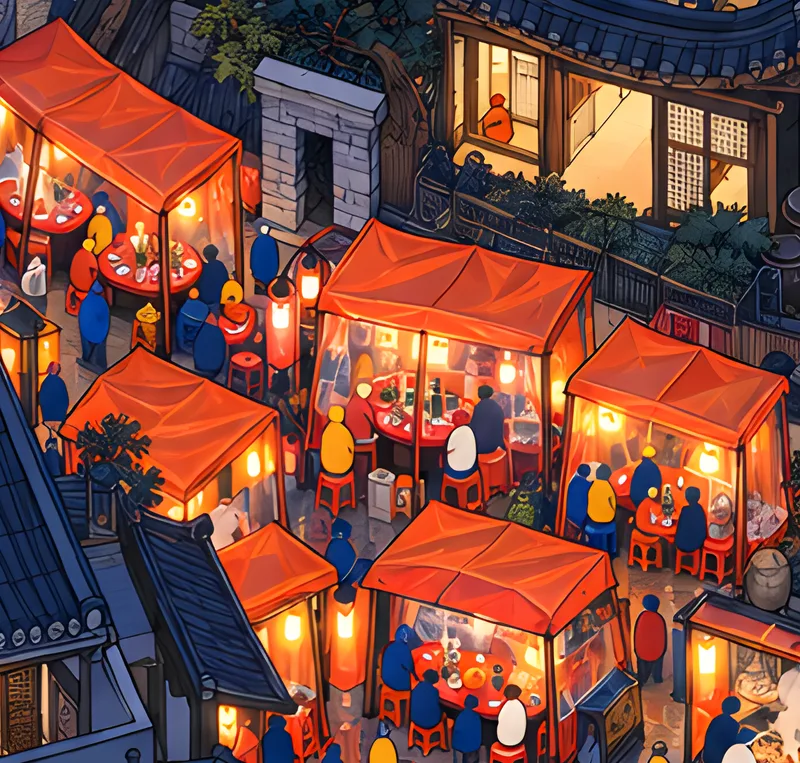 Detalhe da pintura de Jongno 3-ga
