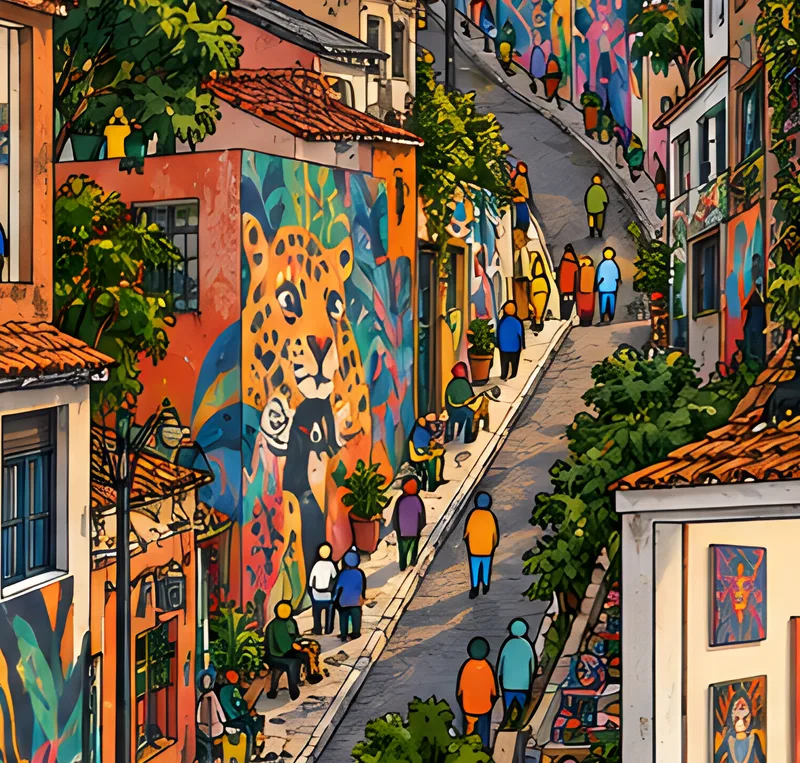 Detalhe da pintura de Vila Madalena